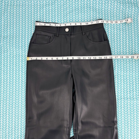 French Connection NWT Etta Black Vegan High Rise Straight Leg Trousers, 2 - Picture 10 of 15